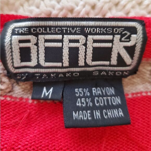 Collective Works Of Berek 2 Embellished Mistletoe Bow 3/4 Sleeve Sweater sz Med - Picture 9 of 10